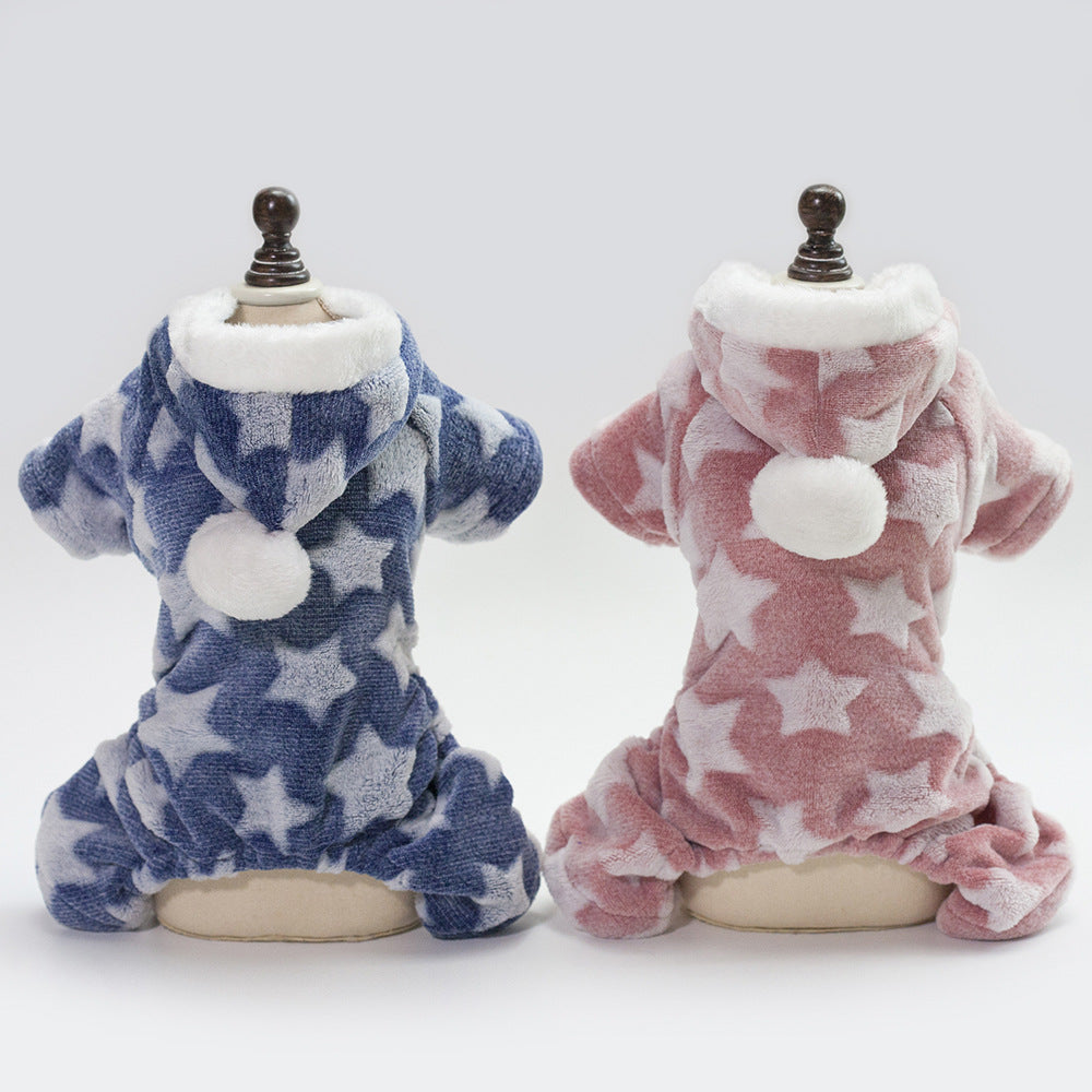 Pet Jumpsuit Dogs Star Flannel Pajamas