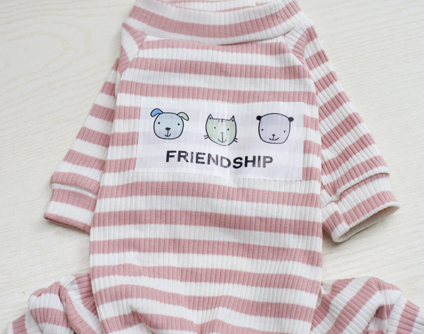 Long Sleeves Dog Pajamas Striped Pet Jumpsuits