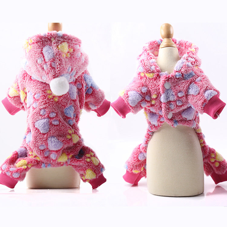 Pet Hoodies Jumpsuit Dogs Flannel Pajamas